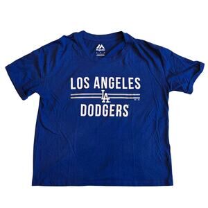 Los Angeles Dodgers Majestic Royal Blue Graphic T-Shirt Women's Medium MLB